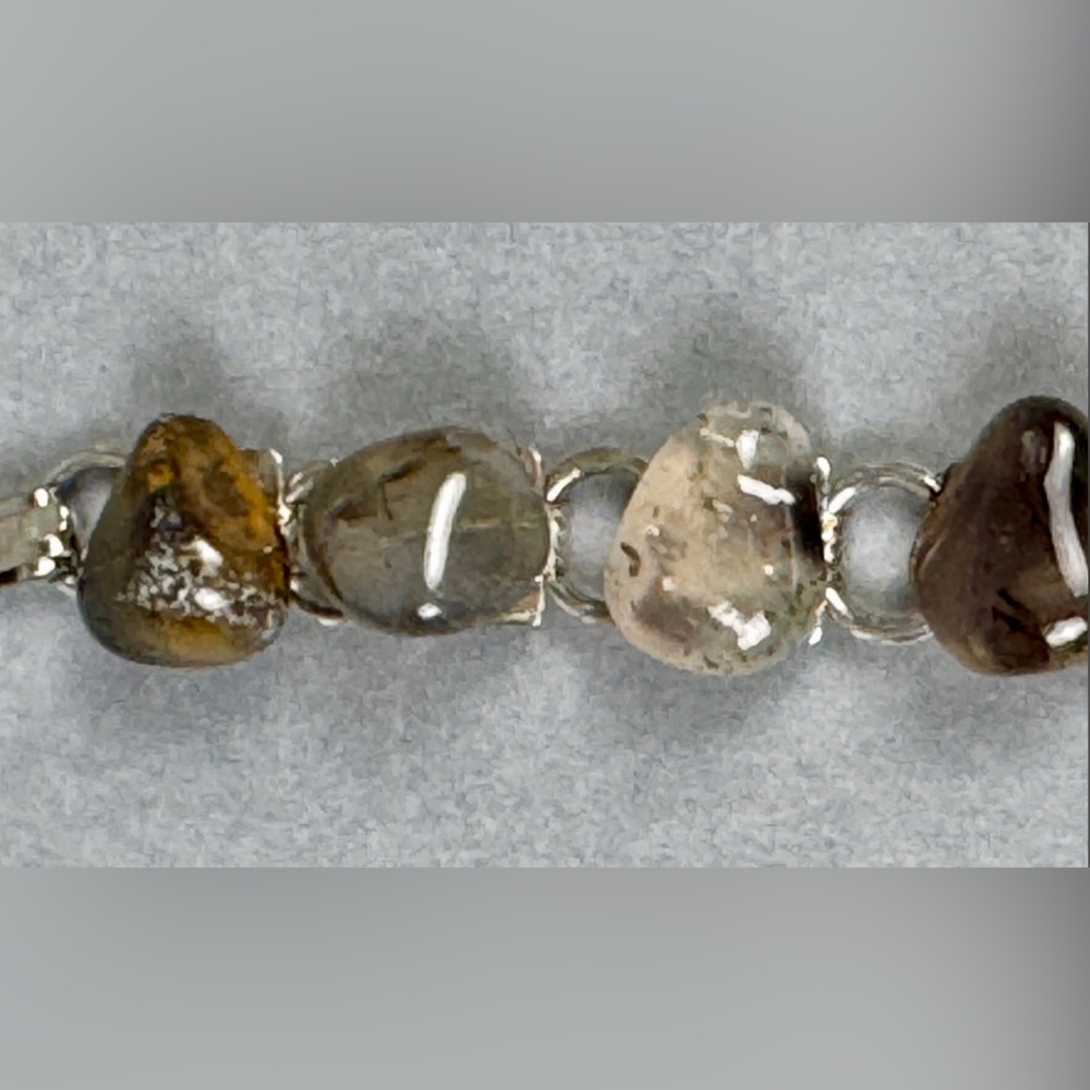 Vintage Multicolored Agate Natural Stone Silver Tone Bracelet | EUC - Picture 8 of 15